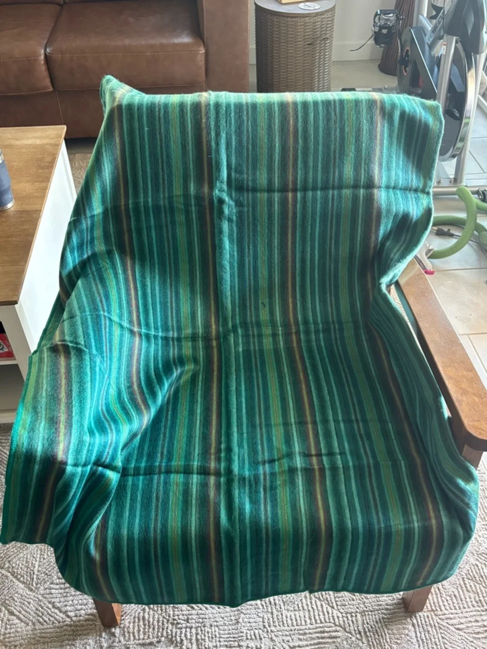 New Alpaca Striped Teal Throw Blanket - Cozy Accent